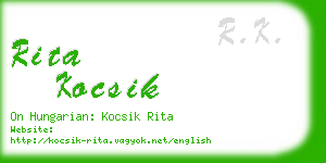 rita kocsik business card